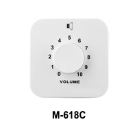 Bouton de contrôle du volume de musique d'ambiance 50W M-618C, atténuateur transformateur 11 positions, panneau mural type 86 pour sonorisation publique