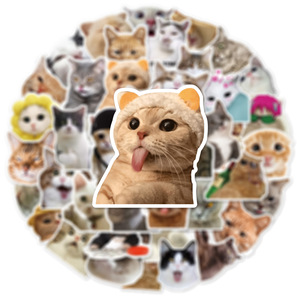 50 Piezas de Pegatinas de Vinilo Estéticas de Dibujos Animados Lindos, Calcomanías Impermeables de Moda, Divertidas Pegatinas de <span class=keywords><strong>Memes</strong></span> de Gatitos para Niños y Portátil - Product Image 5