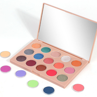 Palette de fards à paupières 15 couleurs personnalisable avec logo, en plastique, végane, OEM, hautement pigmentée, mate et scintillante, sans talc