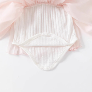 Vestido Romper para Bebé Niña, Transpirable, <span class=keywords><strong>de</strong></span> Algodón Suave, Sin Mangas, con Cierre <span class=keywords><strong>de</strong></span> Botones, para Bebés <span class=keywords><strong>de</strong></span> un Mes y 100 Días - Product Image 3