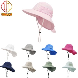 Casquette de pêcheur pour enfants Yihaoyi, protection solaire UPF 50, chapeau anti-UV respirant avec voile de protection pour le cou, réglable pour les tout-petits, garçons et filles, plage en plein air - Product Image 1