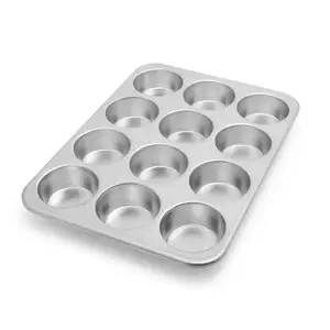OEM ODM 12/20/24/35 Cup Aluminized Bakery Mold/Mould 18 in x 26 in Full-sized Muffin Cupcake Pan Baking Tins
