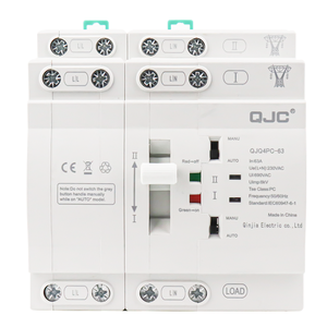 Interrupteur électrique ATS QJC sur rail DIN 2P/4P, interrupteur de transfert manuel, bobine 220V, type PC, interrupteur pour générateur d'énergie urbaine, énergie photovoltaïque, 63A - Product Image 2