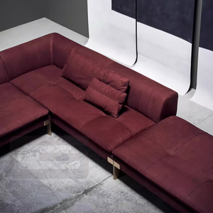 أثاث Gainsville على الطراز الأوروبي الإيطالي من مصنع فوشان الأكثر مبيعًا مجموعة جلد أحمر راقة - Product Image 3