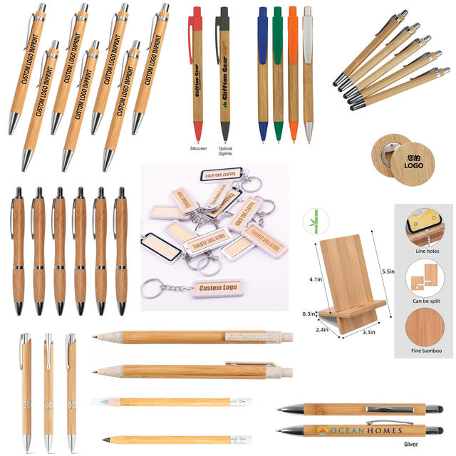 Go Green Eco-friendly Recycle Promotional Products- Biodegradable Bamboo Ballpoint Pens, Keychain, Bottle Opener,mobile Holder