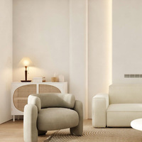 Weiß One Seat PU Leder Schnitts ofa Stuhl Modern Minimalist Wohnzimmer Freizeit Kreative Trendy Light Luxus mit Holzbeinen