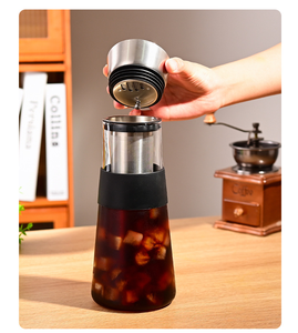 Cafetière Cold Brew et <span class=keywords><strong>carafe</strong></span> en <span class=keywords><strong>verre</strong></span> pour infuseur de thé avec filtre en maille réutilisable pour la maison ou le bureau - Product Image 2