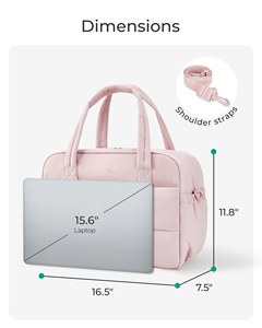 กระเป๋าถือสะพายไหล่ทรงพัฟเฟอร์ฟิชสำหรับผู้หญิง ขนาดใหญ่ จุของได้เยอะ มีช่องใส่แล็ปท็อป พร้อมซิปแบบนุ่ม ปรับแต่งขนาดโลโก้ได้ - Product Image 2