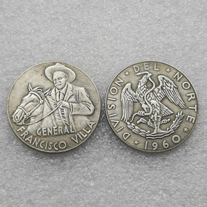Pièces commémoratives de style antique de 50 pesos du Mexique de 1960, « General Francisco Villa », cadeaux, décoration de la maison - Product Image 2