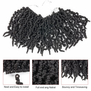 Prix usine Haute tresse 16 pré moelleux serrure crochet de pêche 22 <span class=keywords><strong>cheveux</strong></span> <span class=keywords><strong>vert</strong></span> 14 pouces toutes les couleurs 99j bouclés bob printemps torsion vague - Product Image 4