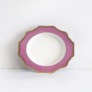 Juego de cena de porcelana de hueso de Color púrpura, Platos y platos de 5 piezas, cena con incrustaciones de oro de lujo para fiesta - Product Image 3