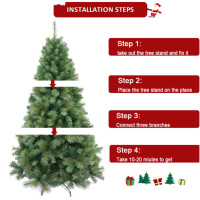 Sapin de Noël artificiel en pin de 7 pieds (1584 pointes) avec structure à crochets premium pour la décoration de la maison pendant les fêtes