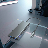 Hub USB-C 6-en-1 en alliage d'aluminium de haute qualité OEM, station d'accueil multiport 4K USB 3.0 PD DP Mini pour adaptateur de charge pour MacBook