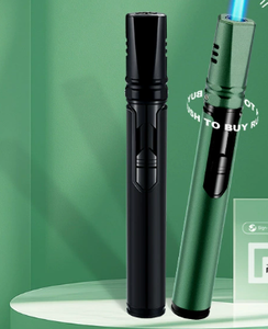 Encendedor de butano portátil a prueba de viento, encendedor de llama de chorro para barbacoa al aire libre, soldadura de cigarros, soplete de Gas recargable DIY - Product Image 2