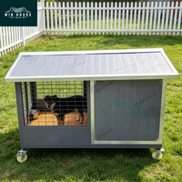 Villa pour chien en bois de grande taille, imperméable, pour l'extérieur, avec porte en acier, niche géante pour animaux de compagnie avec fenêtre respirante