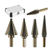 Ensemble de 5 forets étagés en cobalt HSS, plusieurs tailles de trous pour métal, bois, aluminium avec étui de rangement
