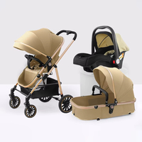 Vente Chaude Poussette Légère 3-en-1 Bébé Pliable Avec Nacelle et Siège Auto