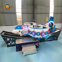 Nouvelles attractions de fête foraine : Voiture volante électrique miniature rotative pour enfants avec remorque