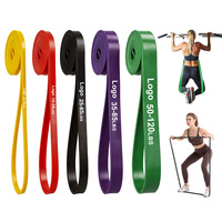 Bandes de Résistance Longues pour Exercices de Traction, Ensemble de 5 Niveaux (5 à 120 Lbs) pour Entraînement de Force à Domicile et en Salle de Sport