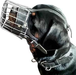 भारी शुल्क कुत्ते थूथन पिंजरे समायोज्य काटने के प्रमाण और विरोधी, बड़े/मध्यम कुत्तों के प्रशिक्षण के लिए सांस लेने योग्य सुरक्षा मास्क - Product Image 5