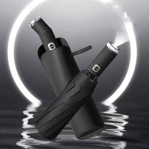 Parapluies portables de voyage pliables compacts avec logo personnalisé, parapluie automatique à 3 plis avec impression de logo - Product Image 4