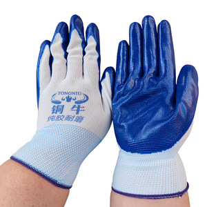 Guantes de Trabajo de Nailon y Nitrilo Azul Copper Bull, Totalmente Texturizados, Antideslizantes, Duraderos, Transpirables, de Uso General, de Seguridad - Product Image 3