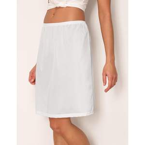 Falda interior de satén de seda personalizada para mujer, de nailon, antiestática, para vestidos, color blanco, para vestido de noche. - Product Image 2