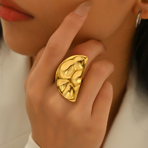 Geometric <b>Open</b> <b>Ring</b> For Women Gold Color Party Jewelry Yiwu Origin JZ1312 - Product Image 2