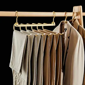 Support de rangement multifonctionnel pour cintre de <span class=keywords><strong>pantalon</strong></span> magique 6 en 1 pour les voyages à domicile <span class=keywords><strong>Porte</strong></span>-<span class=keywords><strong>pantalon</strong></span> en aluminium multicouche avec crochet rotatif à 360 ° - Product Image 1
