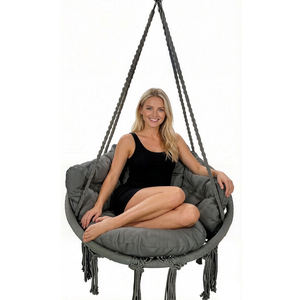 Fauteuil <span class=keywords><strong>suspendu</strong></span> de jardin avec coussin en peluche épais - Product Image 1