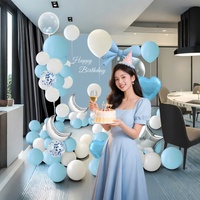 Set Dekorasi Pesta Balon Ulang Tahun, Latar Belakang Dinding, Perlengkapan Penataan, Suasana Mewah