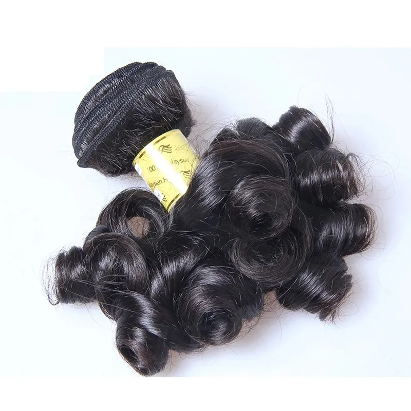 Double Drawn Tante Funmi Haar bündel Brasilia nisches Remy Haar Bouncy Curly Weave Schuss Echthaar verlängerungen für schwarze Frauen