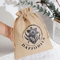 Emballage cadeau écologique en jute Sac à cordon Logo personnalisé imprimé Toile de jute Chanvre Café Emballage cadeau de Noël Pochette en jute