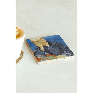 Série Vincent Van Gogh, lot de 60 sous-verres en pierre, design carré, pour entreprise, cadeau ou promotion - Product Image 2