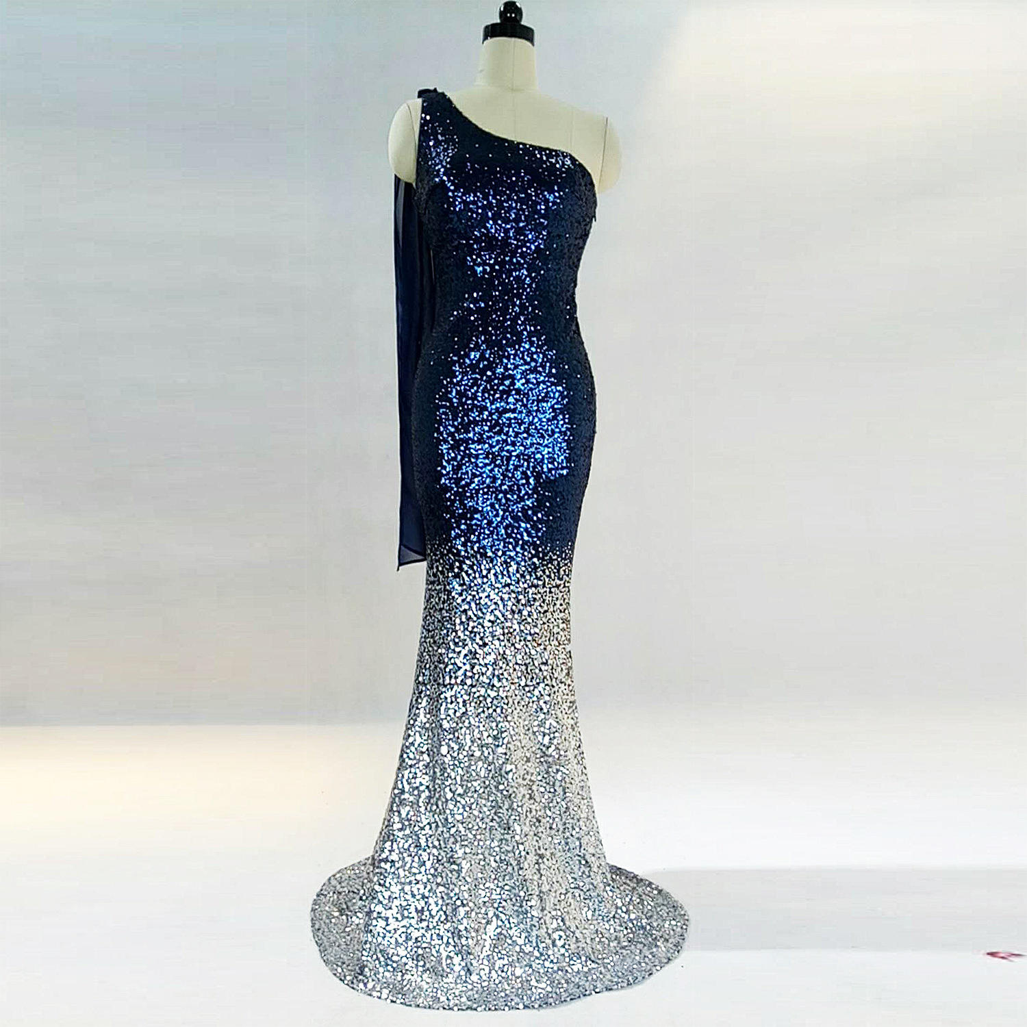 Navy blue with silver