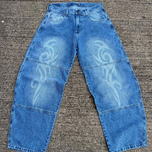 Sun Faded Custom Designer Striped Acid Washed Vintage Hip Hop High Waist Sun Faded Heavyweight Denim Baggy <strong>Men</strong> Streetwear <strong>Jeans</strong> - Product Image 6