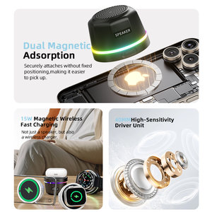 2-in-1 không dây sạc <span class=keywords><strong>Dock</strong></span> với loa Bluetooth Stereo, nhanh Qi sạc Pad & Loud mini âm thanh cho <span class=keywords><strong>iPhone</strong></span> Samsung - Product Image 3