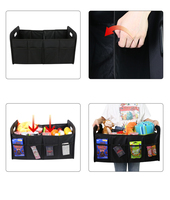 Organisateur de coffre de voiture multifonctionnel Boîte de rangement pliable avec tissu Oxford et maille pour la gestion de l'encombrement des voyages