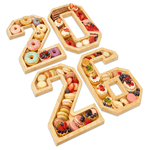 Modernes Design Holz-Servierbrett mit <span class=keywords><strong>2026</strong></span> Nummern Holz-Serviertabletts für Wohnungsdekoration - Product Image 2