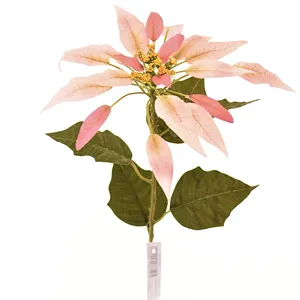High Quality L85cm Pink Artificial Silk Flowers Single Stem For Home Decoration For Christmas Graduation New Year Easter