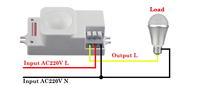 TOADA WB80 capteur de micro-ondes de porte, capteur de micro-ondes de plafond mural, capteur de mouvement, projecteur led, micro-ondes