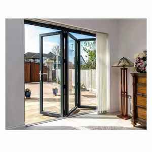 Portes pliantes modernes en alliage d'aluminium Honson ZDM-01, <span class=keywords><strong>double</strong></span> <span class=keywords><strong>vitrage</strong></span>, verre trempé, isolation phonique, ouverture pliable, intérieur - Product Image 3