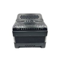 SEASOUND Accordéon professionnel 34 boutons 12 basses 5 registres Noir mat Grille noire Boutons noirs JB3412D Acordeon Musical OEM