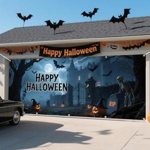 Custom Printed Halloween Polyester <b>Banner</b> High Quality Waterproof for Halloween Party Home Yard Outdoor Decor - Product Image 3