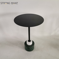 Table d'appoint nordique moderne en marbre naturel avec Base en marbre blanc et vert