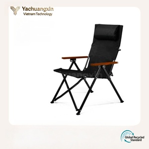 Chaise longue pliante moderne d'extérieur, portable, en fer, pour le camping, la pêche, la plage, avec quatre niveaux réglables - Product Image 2