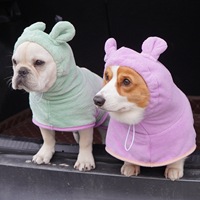 Peignoir de bain de luxe en velours corail pour animaux de compagnie, gants absorbants, séchage rapide, pour chiens et chats, plusieurs couleurs, vente en gros, durable