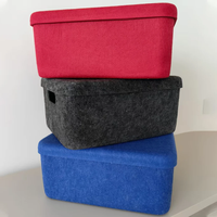 Panier de rangement de bonne qualité avec une sensation de qualité supérieure, intérieur doublé de feutre, avec sangle et couvercle
