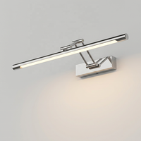 Lampe LED pour tableau chromée polie avec bras articulé réglable, lampe murale linéaire longue pour miroir