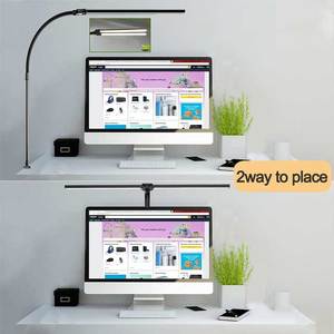 Đôi đầu <span class=keywords><strong>LED</strong></span> bàn đèn hiện đại kiến trúc sư sáng nhất bàn làm việc chiếu sáng <span class=keywords><strong>5</strong></span> chế độ màu sắc và <span class=keywords><strong>5</strong></span> <span class=keywords><strong>Dimmable</strong></span> bảo vệ mắt cho màn hình - Product Image 3